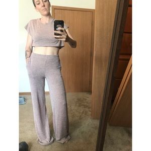 Fashion Nova lounge set high waist pants and crop